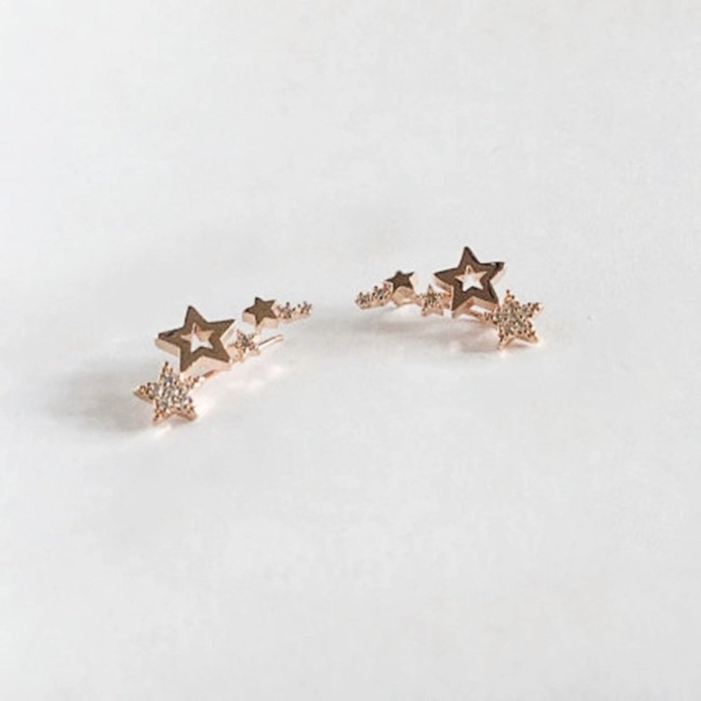 Stylish Star Women Drop Diamond Earrings - Picture 2 of 2